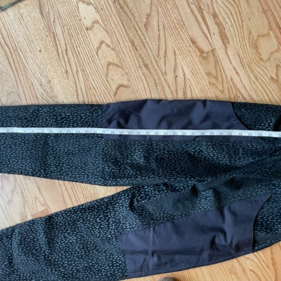 vintage black suede leopard print elastic waist pants xs - Picture 6 of 6